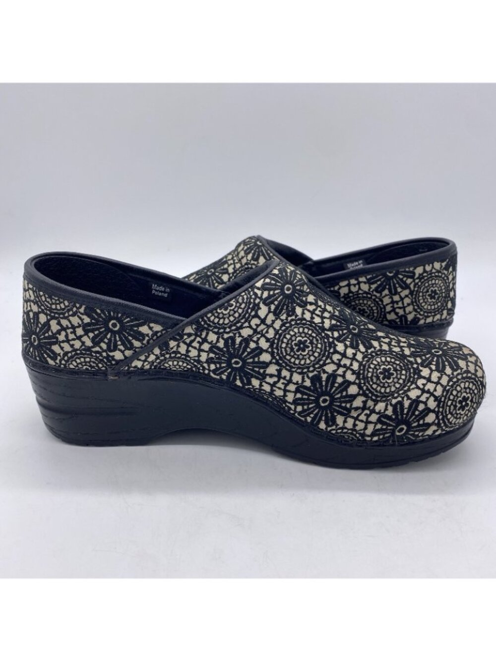 Sanita Velma Clogs 38 US 7 Professional Work Floral Lace Embroidered Slip On - Picture 10 of 15
